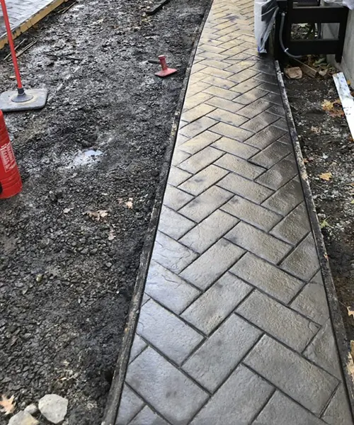Stamped Finish Walkway in Edgewood 